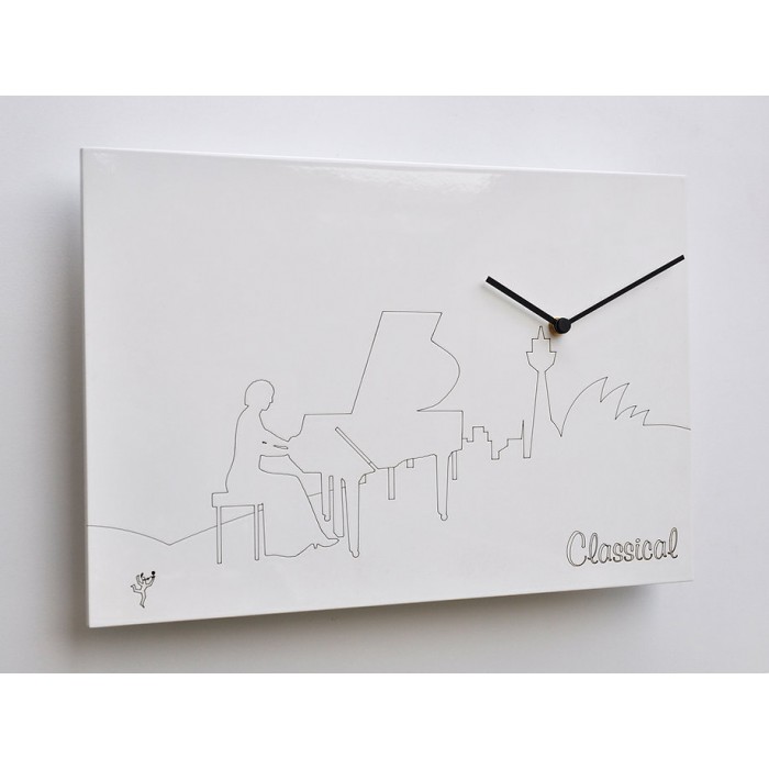 orologio da parete bianco music classical pirondini design
