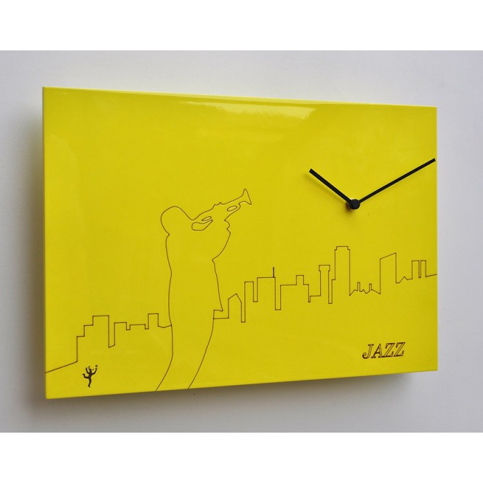 orologio da parete giallo music rock pirondini design
